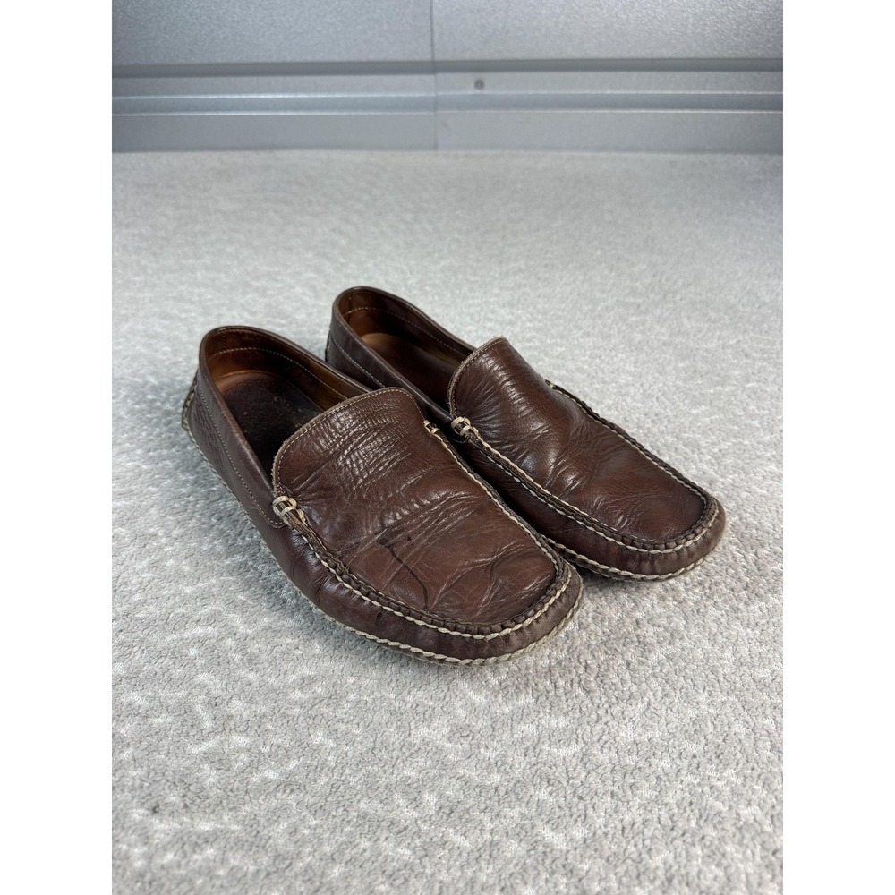 Lucchese Shoes Mens Size 9 Brown Leather Moccasin Loafers Slip On Casual 53000